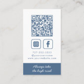 ダスティブルーモノグラムリース垂直 名刺 (裏面)