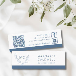 ダスティブルーモノグラムリース スキニー名刺