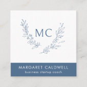 ダスティブルーモノグラムリース スクエア名刺 (正面)