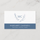 ダスティブルーモノグラムリース 名刺 (正面)