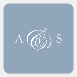 ダスティブルーモノグラム結婚ズ スクエアシール