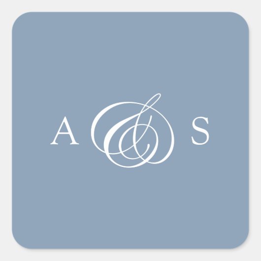 ダスティブルーモノグラム結婚ズ スクエアシール (正面)