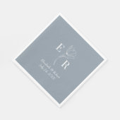 ダスティブルーモノグラム結婚ズ スタンダードランチョンナプキン (角)