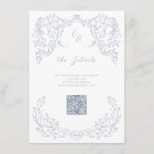 ダスティブルーモノグラム結婚詳細 エンクロージャーカード (正面)
