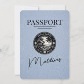 ダスティブルーモルディブパスポート結婚式招待状 招待状 (裏面)