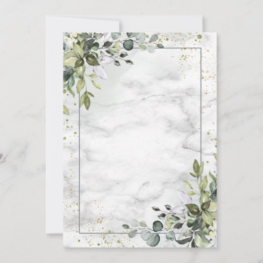 ダスティブルーユフォーマルーカリプトゥスグリーンリーマーブル 招待状 (裏面)