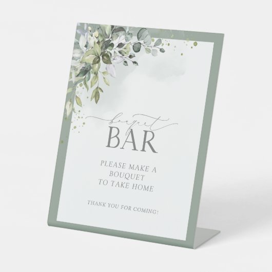 ダスティブルーユーカリフローラシャワーブーケバー 台座サイン (正面)