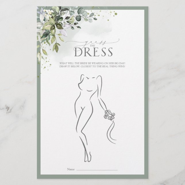 ダスティブルーユーカリフローラブライダルシャワーゲーム (正面)