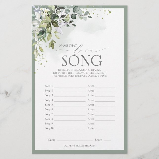 ダスティブルーユーカリフローラブライダルシャワーゲーム (正面)