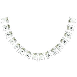 ダスティブルーユーカリプスグリーンエリーボホブライダルシャワー バンティングフラッグ