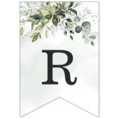 ダスティブルーユーカリプスグリーンエリーボホブライダルシャワー バンティングフラッグ (第3の旗)