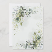 ダスティブルーユーカリプタススクリプト仮想ブライダルシャワー 招待状 (裏面)