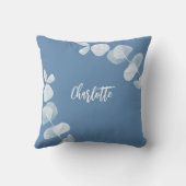 ダスティブルーユーカリプタス名スクリプト クッション (裏面)