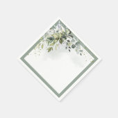 ダスティブルーユーカリプトゥスウォーターカラーブライダルシャワー スタンダードカクテルナプキン (角)