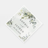 ダスティブルーユーカリプトゥスグリーンサキュリー結婚ズ スタンダードランチョンナプキン (角)