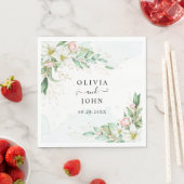 ダスティブルーユーカリプトゥスグリーンサキュリー結婚ズ スタンダードランチョンナプキン (インサイチュ)