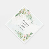 ダスティブルーユーカリプトゥスグリーンサキュリー結婚ズ スタンダードランチョンナプキン (角)