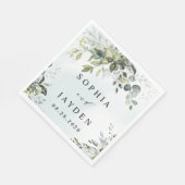 ダスティブルーユーカリプトゥスグリーンサキュリー結婚ズ スタンダードランチョンナプキン (角)