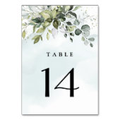 ダスティブルーユーカリプトゥスグリーンサキュリー結婚ズ テーブルナンバー (裏面)