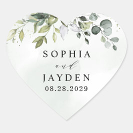 ダスティブルーユーカリプトゥスグリーンサキュリー結婚ズ ハートシール