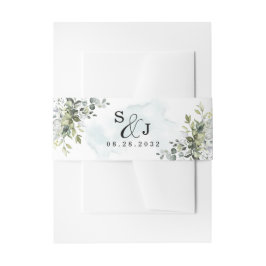 ダスティブルーユーカリプトゥスグリーンサキュリー結婚ズ 招待状ベリーバンド