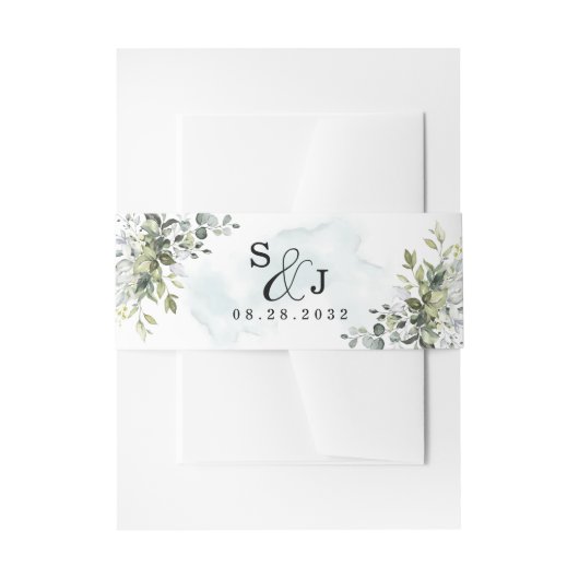 ダスティブルーユーカリプトゥスグリーンサキュリー結婚ズ 招待状ベリーバンド (正面例)