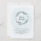 ダスティブルーユーカリプトゥスグリーンリーブライダルシャワー 招待状 (正面)
