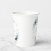 ダスティブルーユーカリプトゥスグリーンリーボホブライダルシャワー 紙コップ (左)