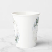 ダスティブルーユーカリプトゥスグリーンリーボホブライダルシャワー 紙コップ (左)