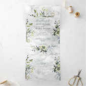 ダスティブルーユーカリプトゥスグリーンリー植物大理石 三つ折り招待状 (内部)