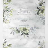 ダスティブルーユーカリプトゥスグリーンリー植物大理石 三つ折り招待状 (内部中)