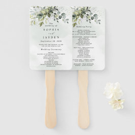 ダスティブルーユーカリプトゥスグリーンリー結婚式 プログラム ハンドファン
