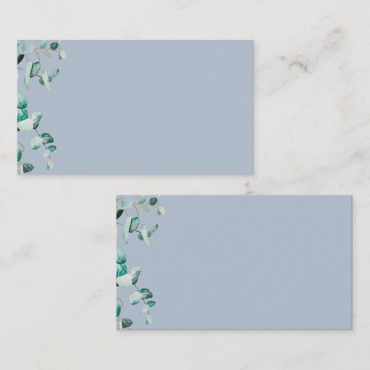 ダスティブルーユーカリプトゥスグリーン空白のテンプレート 名刺 (正面/裏面)