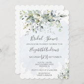 ダスティブルーユーカリプトゥスブライダルシャワー招待 招待状 (正面/裏面)