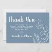 ダスティブルーユーカリプトゥスベビーシャワーサンキューカード サンキューカード (正面)