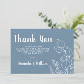 ダスティブルーユーカリプトゥスベビーシャワーサンキューカード サンキューカード (スタンド正面)