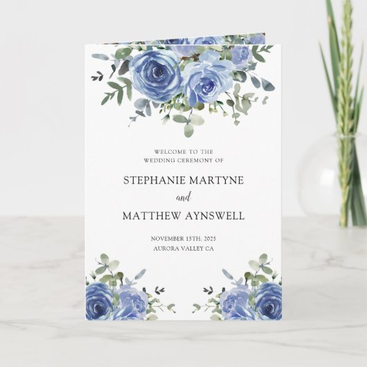 ダスティブルーユーカリプトゥスボタニカル結婚式 プログラム (正面)