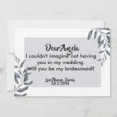 ダスティブルーユーカリプトゥス花嫁介添人 招待状 (裏面)