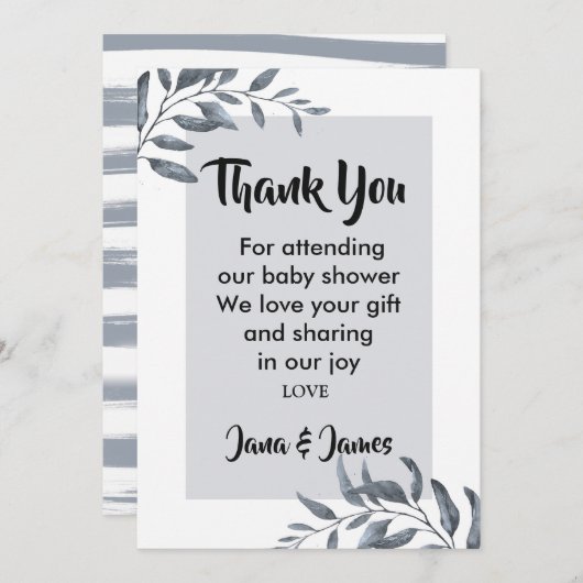 ダスティブルーユーカリ感謝していユー 招待状 (正面/裏面)