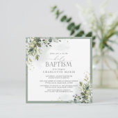 ダスティブルーユーカリ植物性フローラバプテスマ 招待状 (スタンド正面)