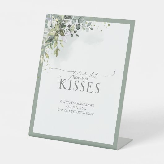 ダスティブルーユーカリ水の色どのように多くのキス 台座サイン (正面)