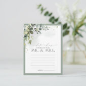 ダスティブルーユーカリ水彩フローラ日付アイディア ポストカード (スタンド正面)