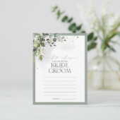 ダスティブルーユーカリ水彩フローラ日付アイディア ポストカード (スタンド正面)