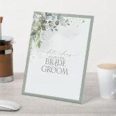 ダスティブルーユーカリ水彩フローラ日付アイディア 台座サイン (インサイチュ)