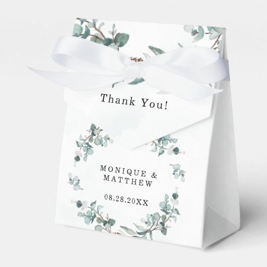 ダスティブルーユーカリ素朴グ結婚リー フェイバーボックス (正面サイド)