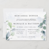 ダスティブルーユーカリ素朴リハーサルディナー 招待状 (正面)