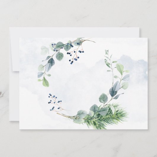 ダスティブルーユーカリ素朴リハーサルディナー 招待状 (裏面)