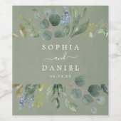 ダスティブルーユーカリ結婚のワインラベル ワインラベル (シングルラベル)