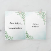 ダスティブルーユーカリ結婚の祝賀 カード (内部)