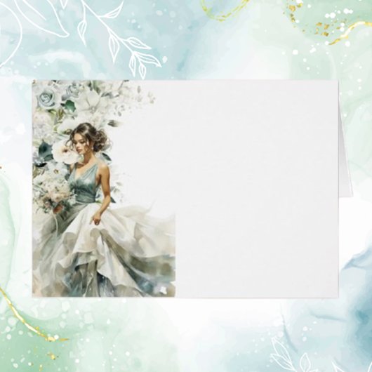 ダスティブルーユーカリ結婚グリーンリーのテーブルカード